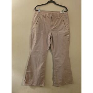 American Eagle Stretch Flare Pants Women's Size‎ 16 Short Beige Utility Pockets